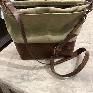 L.L. Bean Green and Brown Crossbody Bag